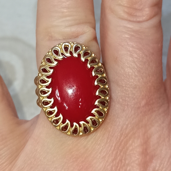 MARLYN SCHIFF Silver Tone Glass Stones Statement Ring NEW - Picture 5 of 6